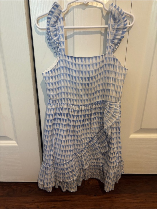 Janie and Jack Other - Janie and Jack Blue and White Ruffle Strap Sundress